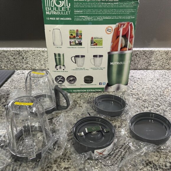 NutriBullet Magic Bullet NB-101B Replacement Parts- Blade Cups Lids Recipe Book - Picture 6 of 16